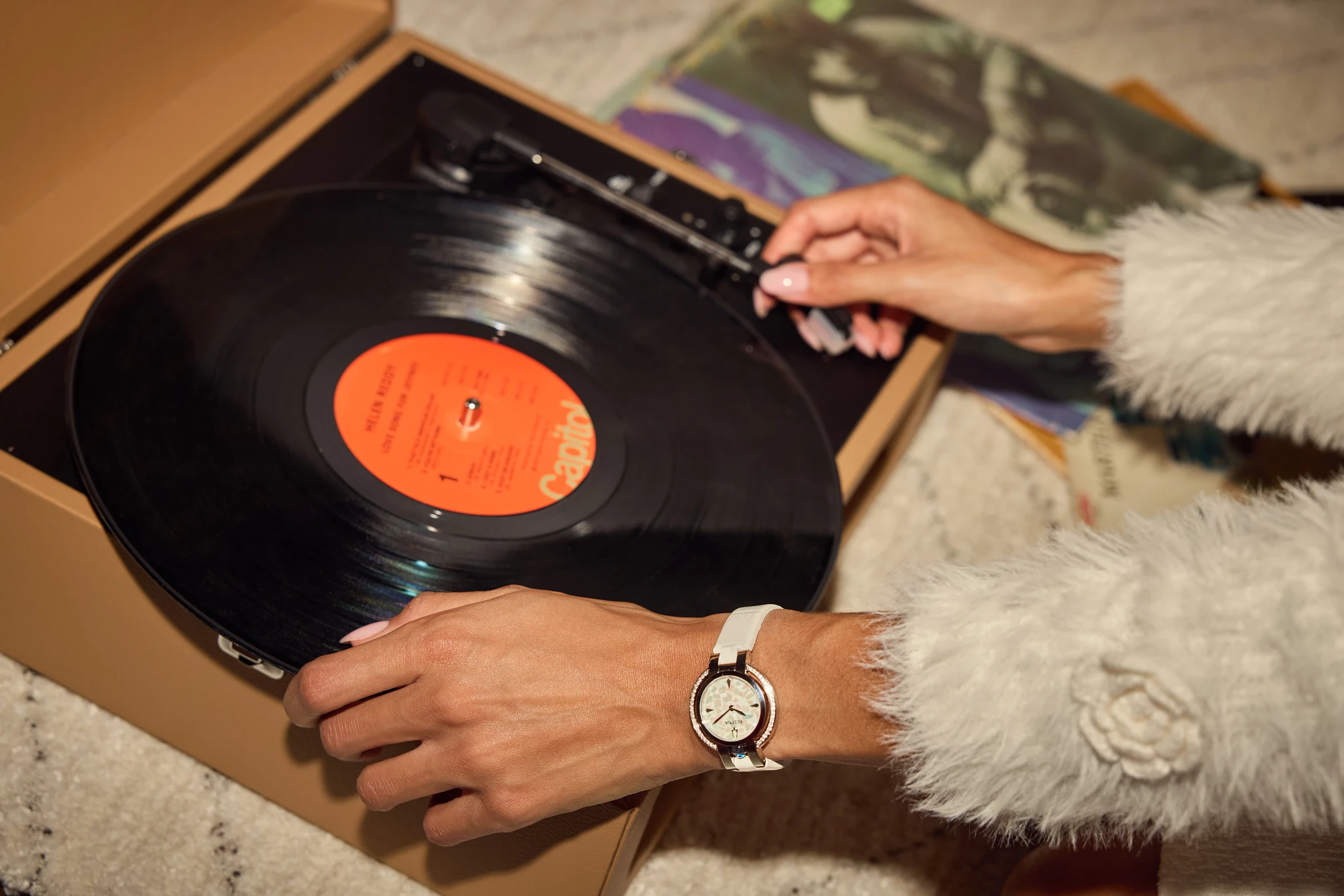 White Dial Leather Strap Rubaiyat Winter 96R254 | Bulova